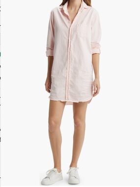 Frank & Eileen Mary Classic Long Sleeve Shirt Dress, Light Pink